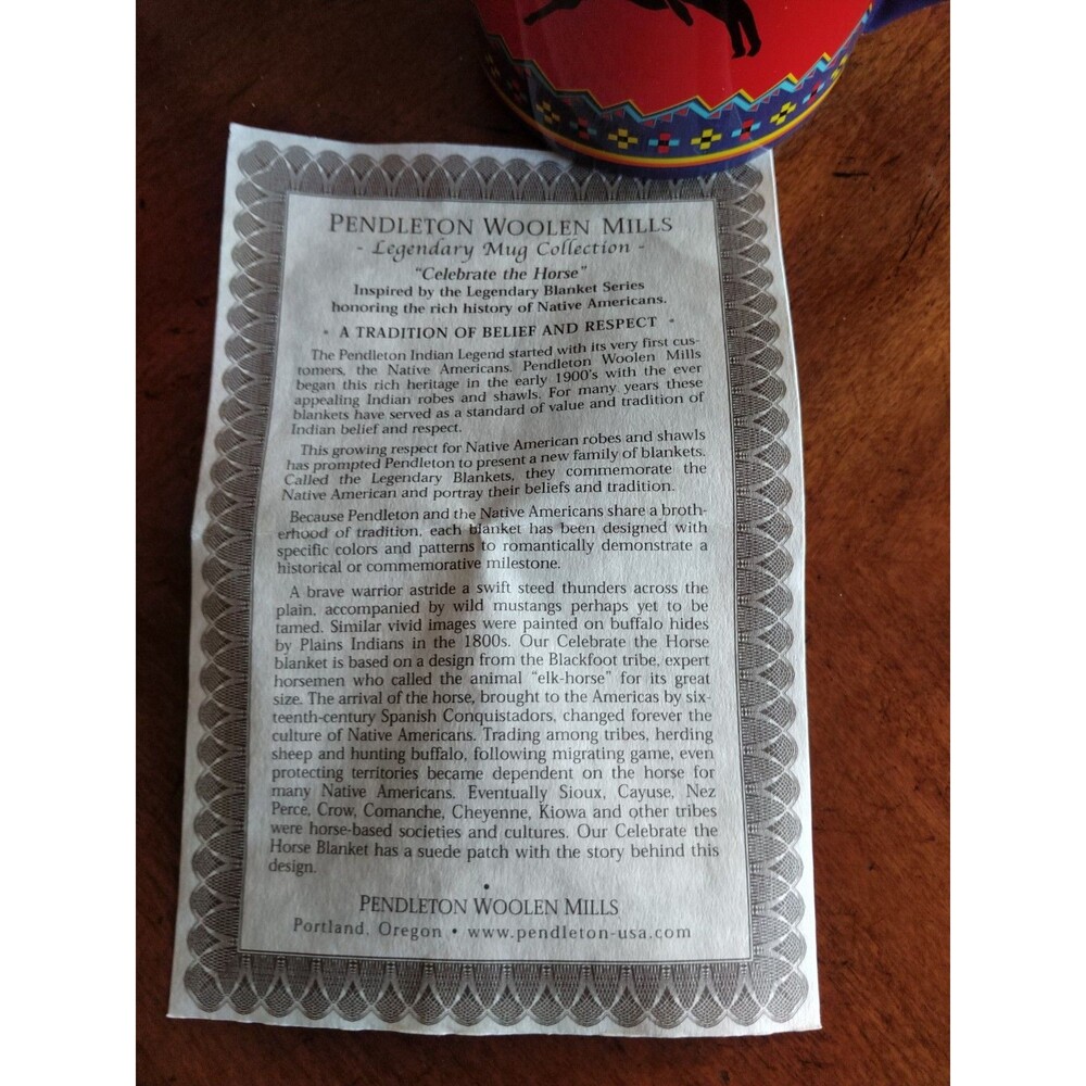 2 Pendleton Mills Celebrate the Horse Tribal 18oz Mug Legendary Collection - Picture 2 of 16